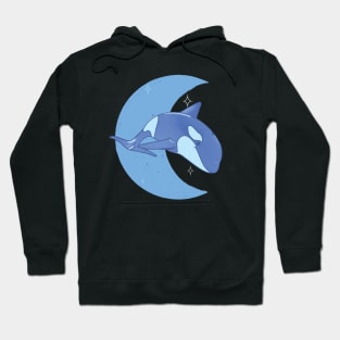 Orca Crescent Moon - Blue Hoodie